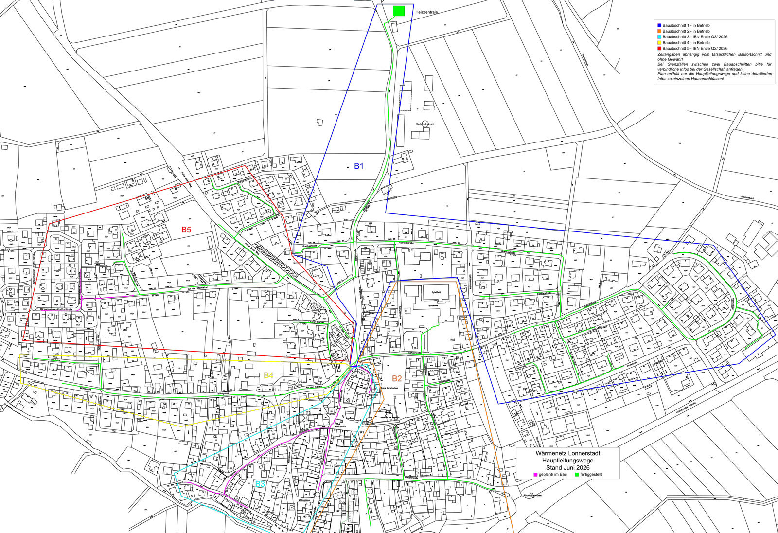 Wärmenetz Lonnerstadt - Ausbauplan Juni 2026